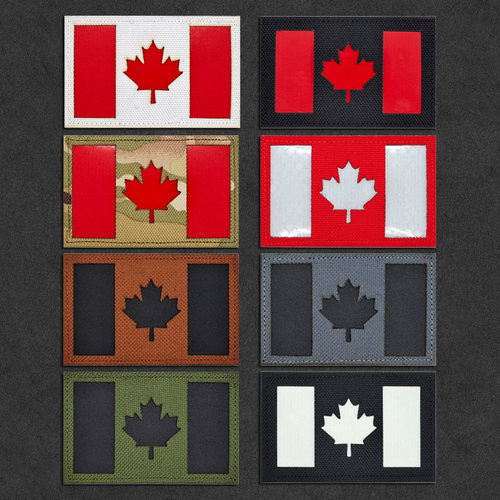 加拿大国旗反光魔术贴章