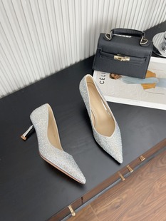 夏雪儿官方正品399-11高端款水钻尖头细跟浅口水晶公主婚纱高跟鞋