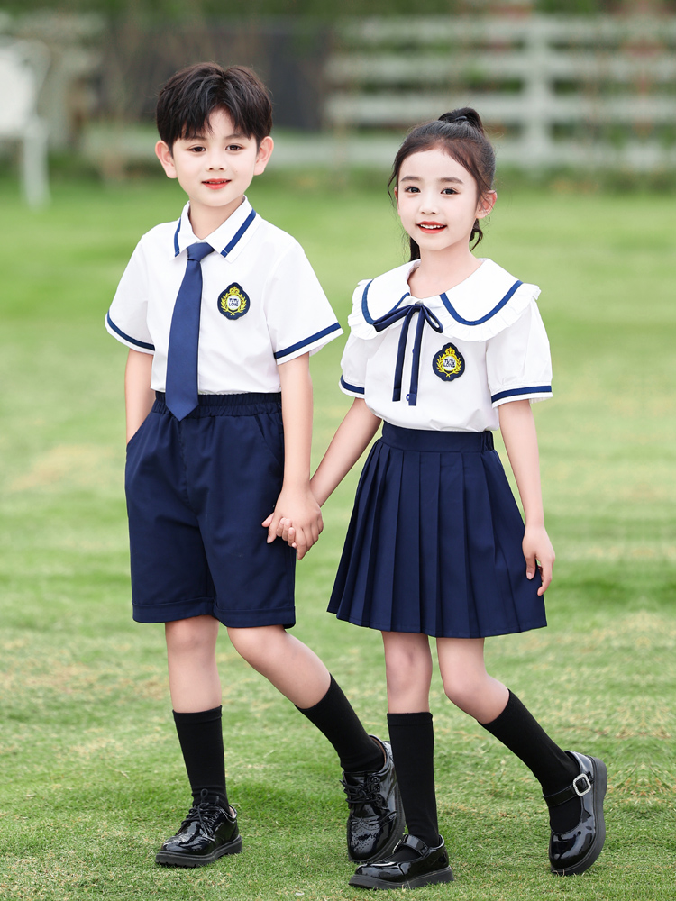 幼儿园园服夏装校服套装小学生班服夏季英伦学院风演出服毕业服装