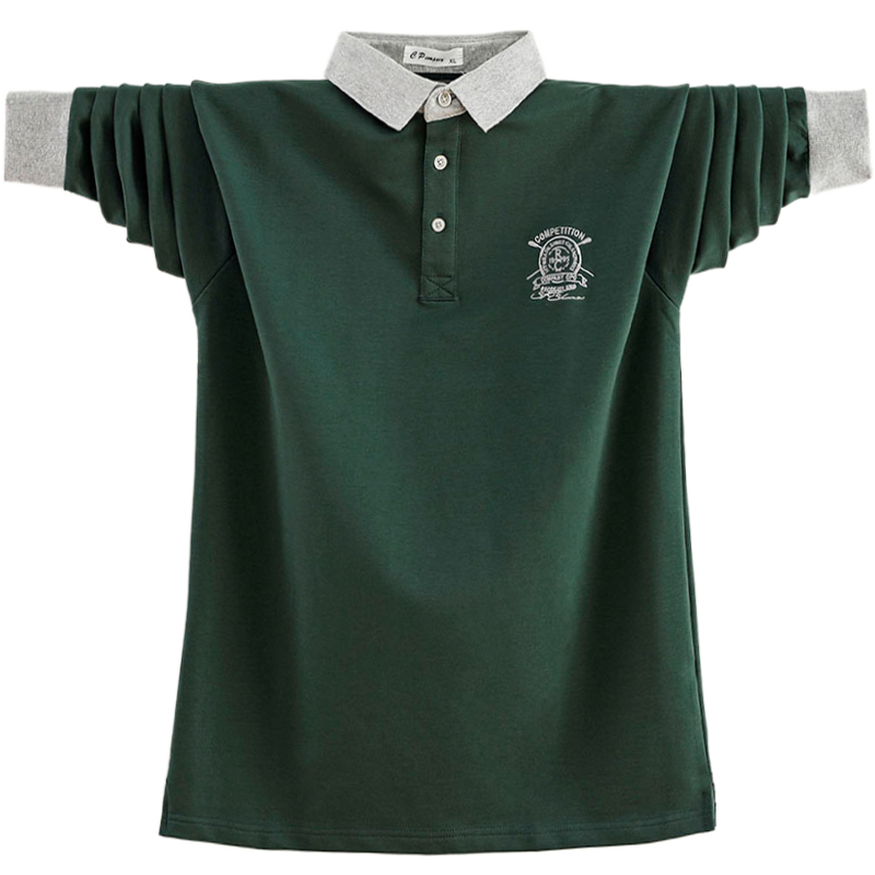 春装新款特大码衬衫领肥佬POLO