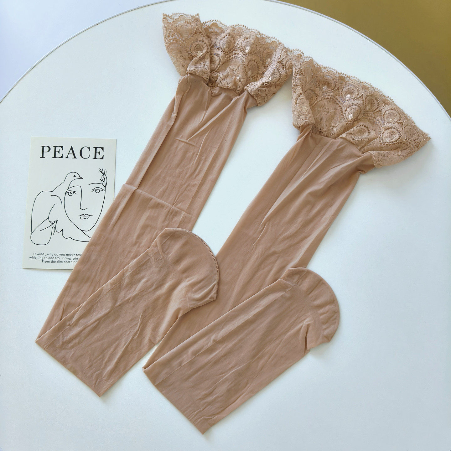 肉色蕾丝长筒袜女油亮丝袜过膝袜春季薄款性感黑丝马油大腿袜防滑