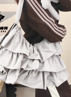 阿迪达斯adidas时尚女包腋下包荷叶边提拎包2026春女单肩包IA8913