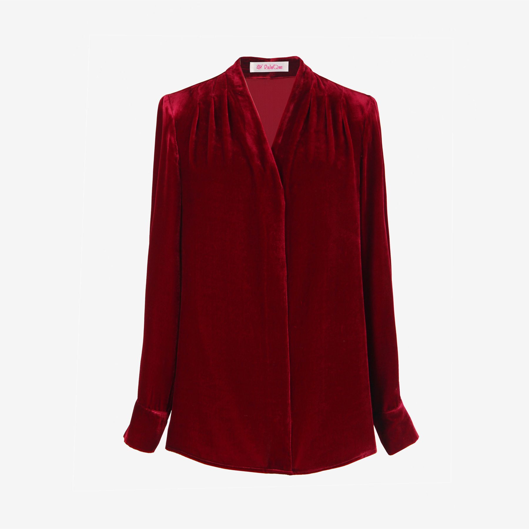 长袖丝绒长袖衬衫洋气宽松套头