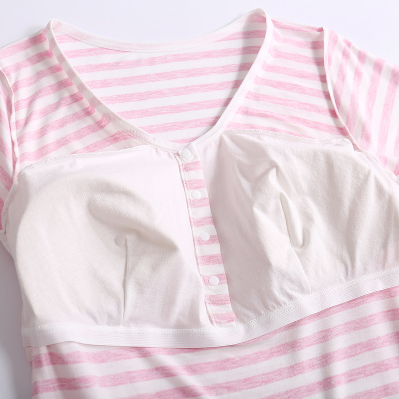 외출용 모달 수유복 여름 상의 임산부 수유복 산후 얇은 반팔 티셔츠 반팔 아우터