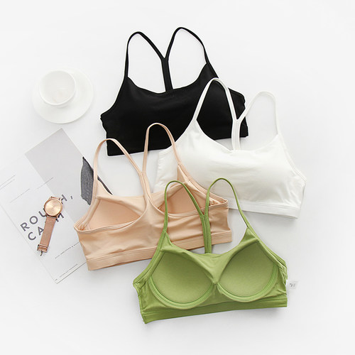 莫代尔bra杯罩一体打底小吊带