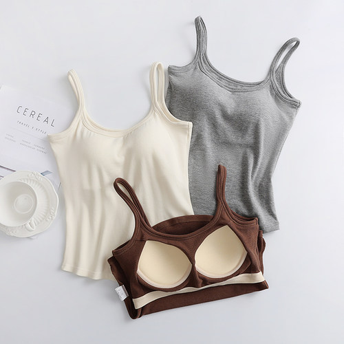 带胸垫加绒保暖吊带修身可外穿女