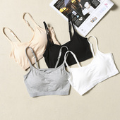 莫代尔无钢圈文胸一体带胸垫裹胸内衣抹胸bra短款 吊带背心女打底