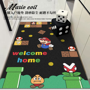马里奥丝圈入户地垫经典 卡通进门玄关脚垫刮泥蹭土门垫防滑可裁剪