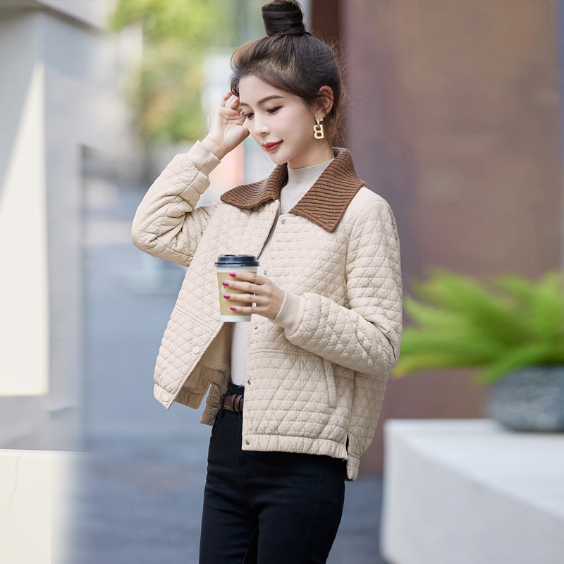 小香风加绒加厚PU皮衣外套女