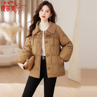小香风毛呢羽绒服加厚保暖显瘦女2024冬季新款宽松流行中长款外套