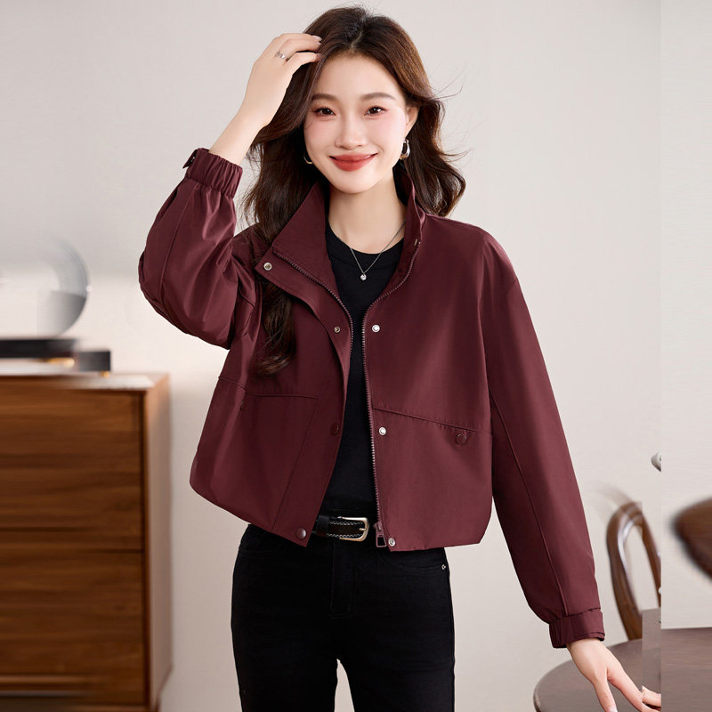 小个子红色短款外套女装2024春秋季新款休闲好看流行宽松夹克上衣,女装/女士精品,短外套,淘宝优惠券,粉丝福利购,淘宝优惠卷