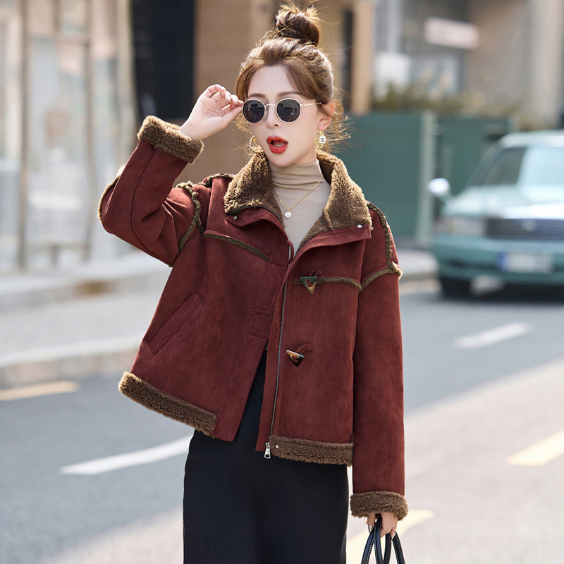 皮毛一体加厚保暖外套女短款冬季新款宽松洋气机车夹克上衣小个子,女装/女士精品,棉衣/棉服,淘宝优惠券,粉丝福利购,淘宝优惠卷