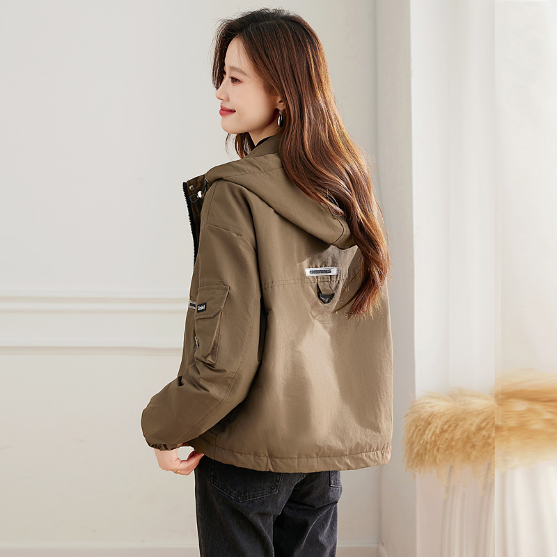 小个子加绒派克服女装短款