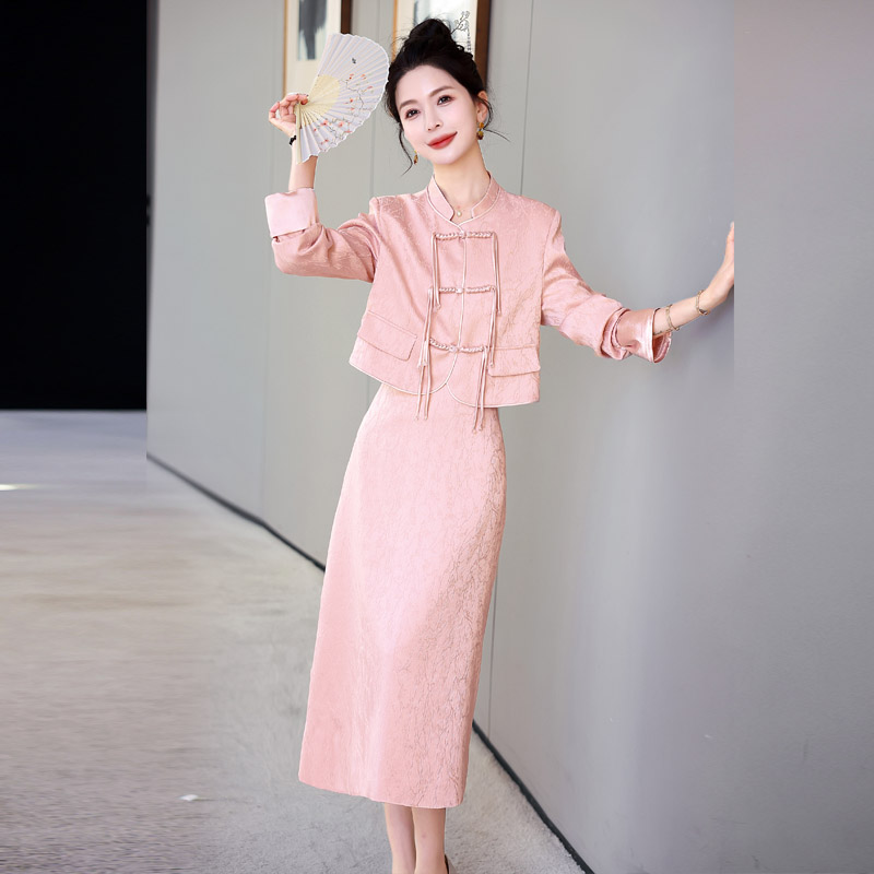 新中式国风连衣裙搭配一整套女