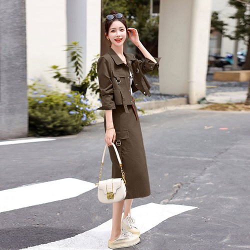 欧货牛仔连衣裙穿搭套装女