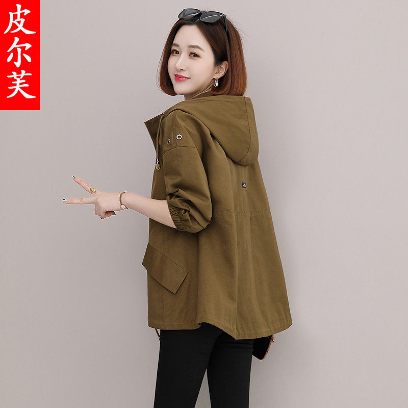 小香风休闲外套女2024春秋大码新款韩版洋气宽松百搭工装短款风衣,女装/女士精品,短外套,淘宝优惠券,粉丝福利购,淘宝优惠卷