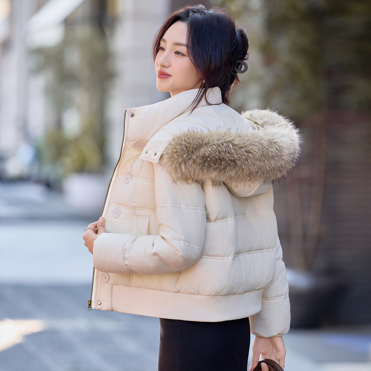 时尚短款羽绒棉服女冬季新款洋气显瘦加厚保暖立领面包服棉衣外套