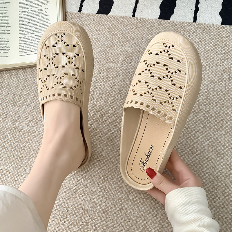 网红包头半拖鞋女夏季外穿平底防滑海边沙滩鞋配裙子超仙凉拖鞋,女鞋,包头拖,淘宝优惠券,粉丝福利购,淘宝优惠卷