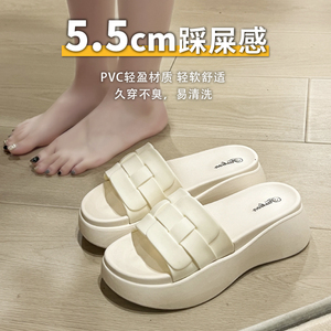 拖鞋女夏季外穿时尚款2024新款厚底高级感气质海边凉拖鞋软底百搭