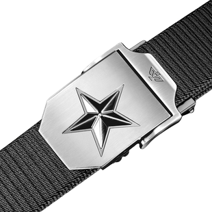 战术鸟（五角星） 帆布腰带男自动扣皮带尼龙布料工装裤牛仔裤带