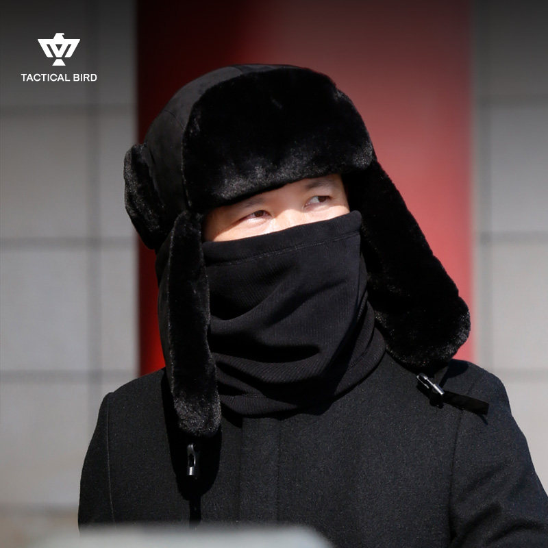 战术鸟防水防风儿童大童小学生防寒雷锋帽男童冬季帽子护耳棉帽