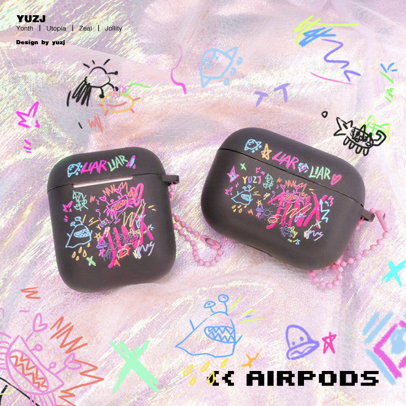Yuzj 榆子酱手绘英雄联盟双城之战金克斯涂鸦 适用于AirPods耳机套 tpu软壳