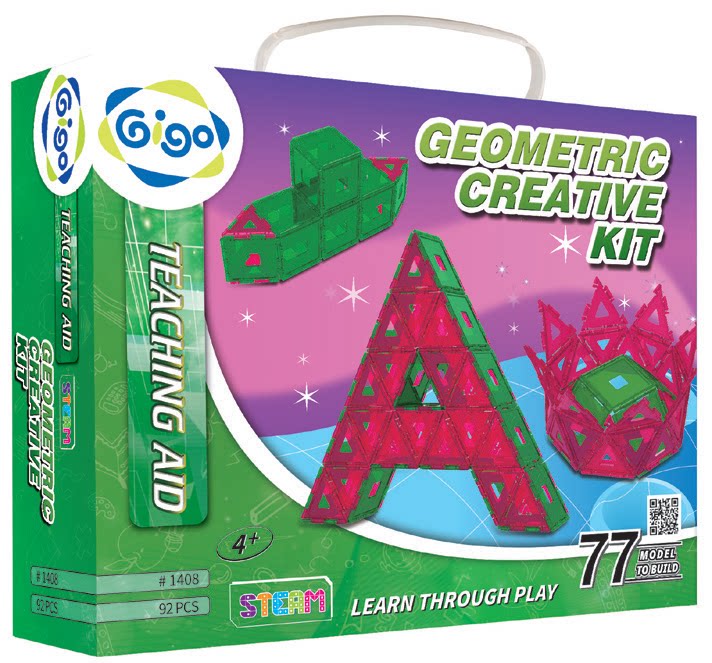 台湾进口智高gigo儿童益智拼插积木3d几何板立体造型1408玩具教具