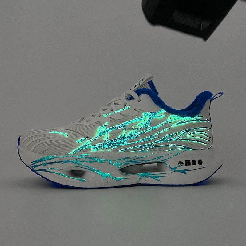 冬季加绒加棉保暖专业C202心跳6代碳板跑步鞋儿童爆米花跑鞋男童