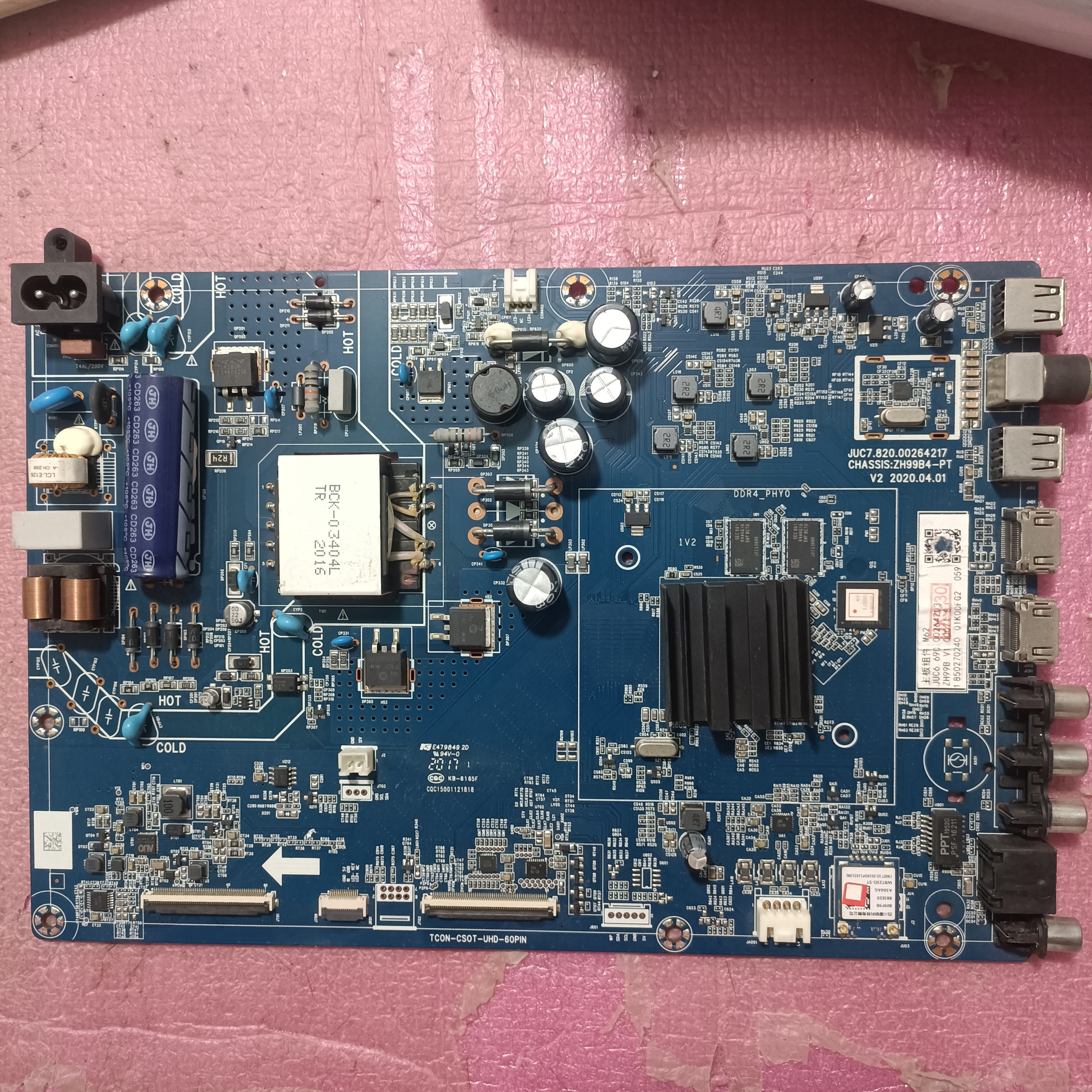 原装长虹55D5P主板JUC7.820.00264217配屏C550U19-E10-H实物图