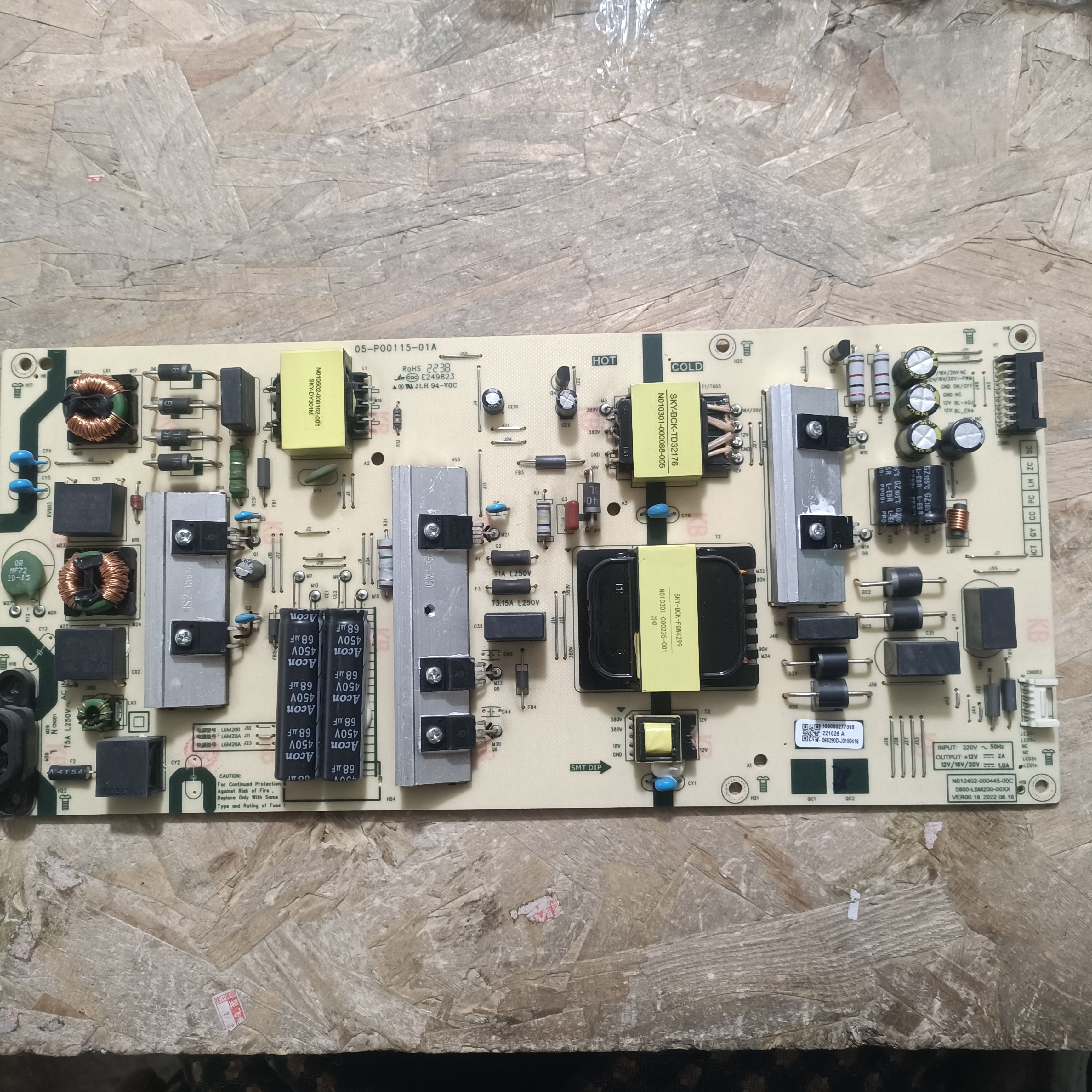 原装创维65A3电源板5800-L6M200-00XX N012402-000445-00C L6MZ0A