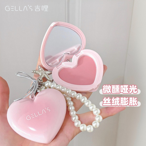 gellas腮红单色膨胀色提亮低饱和珍珠粉氛围色少女感亚裔哑光淡妆