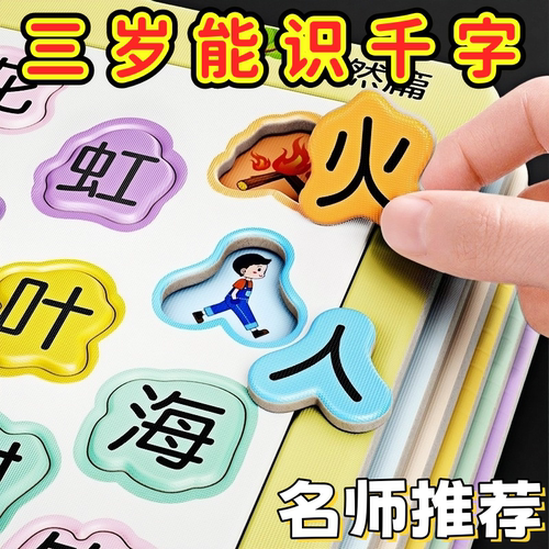 宝宝识字卡片拼图儿童趣味智力识物卡幼儿园早教学习益智玩具拼板