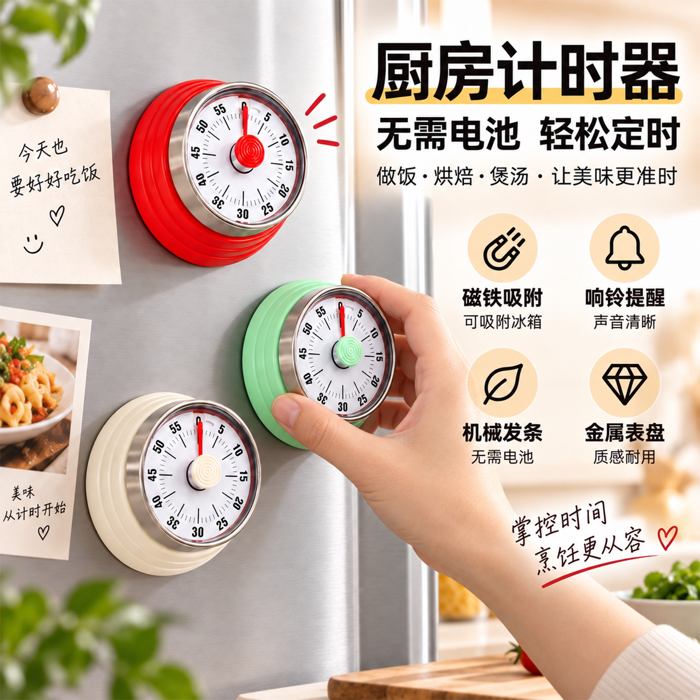可视化磁吸厨房计时器倒计时