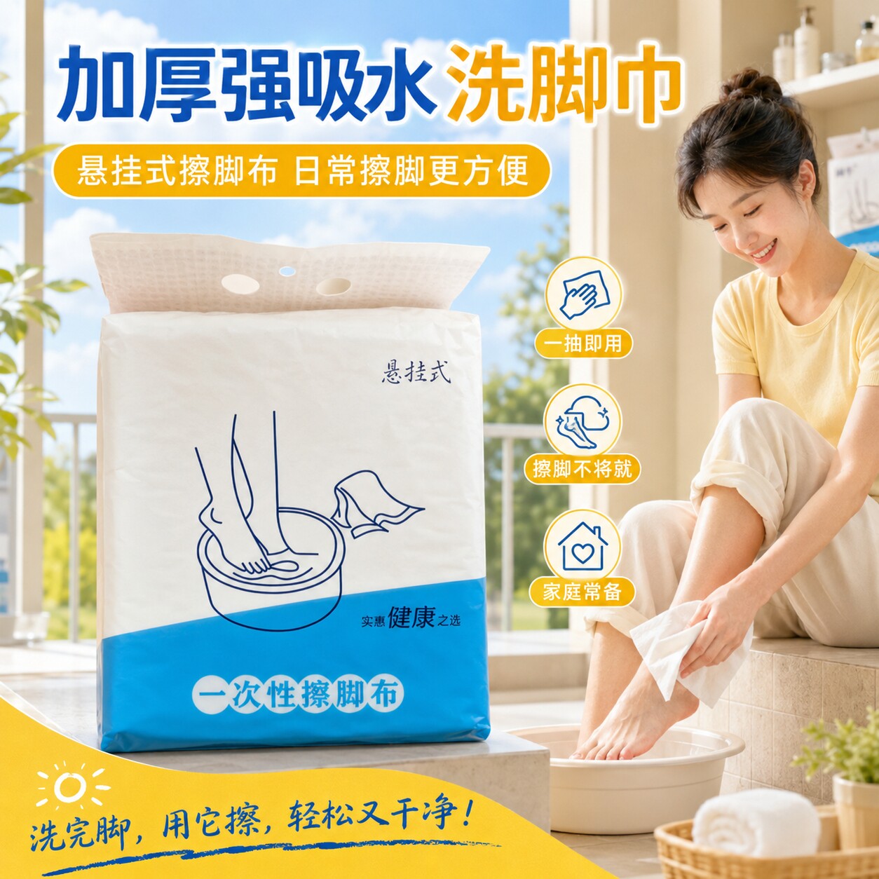 悬挂式擦脚布加厚强吸水