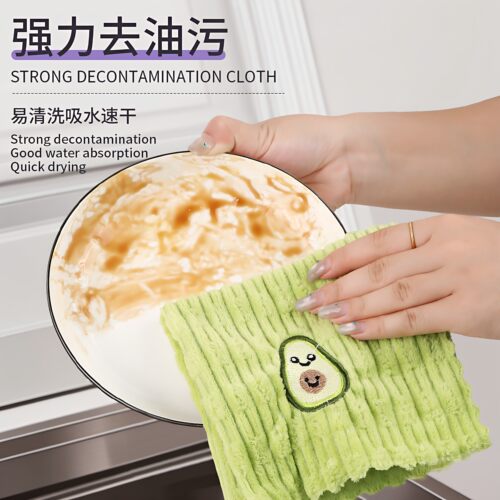 加厚洗碗布不易沾油厨房清洁抹布家用不掉毛吸水懒人抹布清洁巾