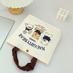 新款小熊帆布包女印花百搭学生便携上班手拎便当包手提袋子帆布袋