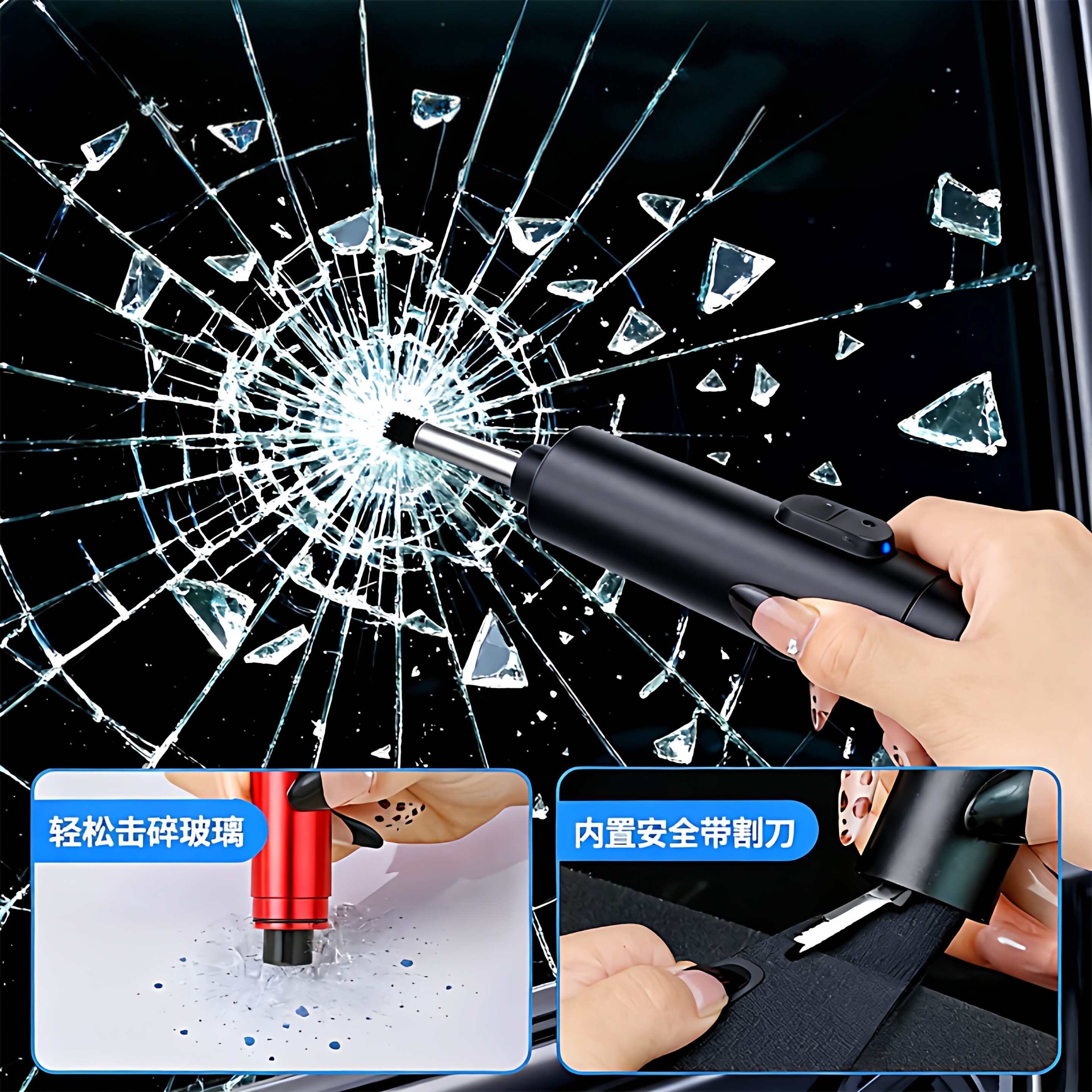 汽车车载割刀玻璃多功能神器逃生车用生锤带