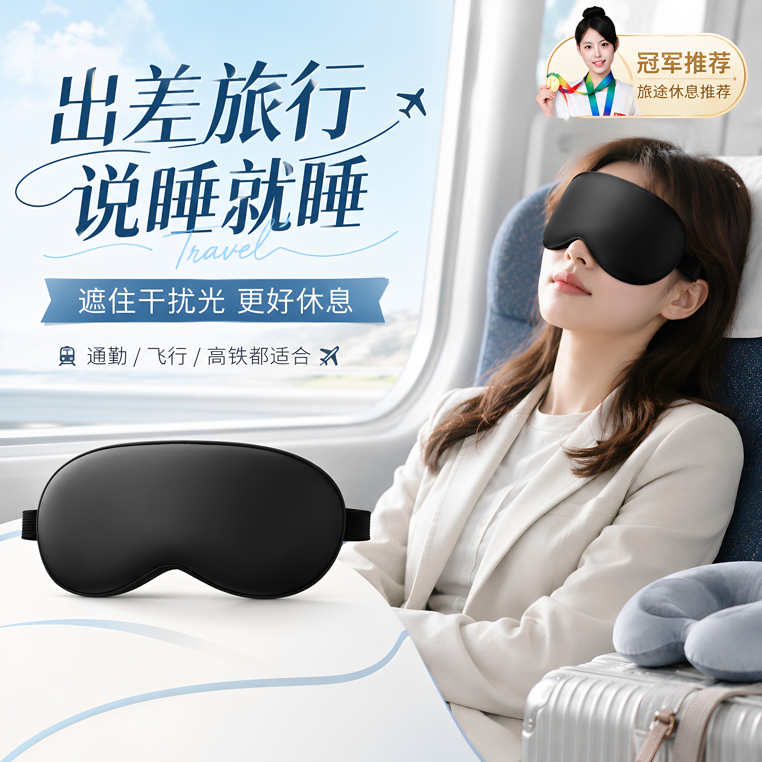 凉感遮光睡眠眼罩冰敷午睡护眼
