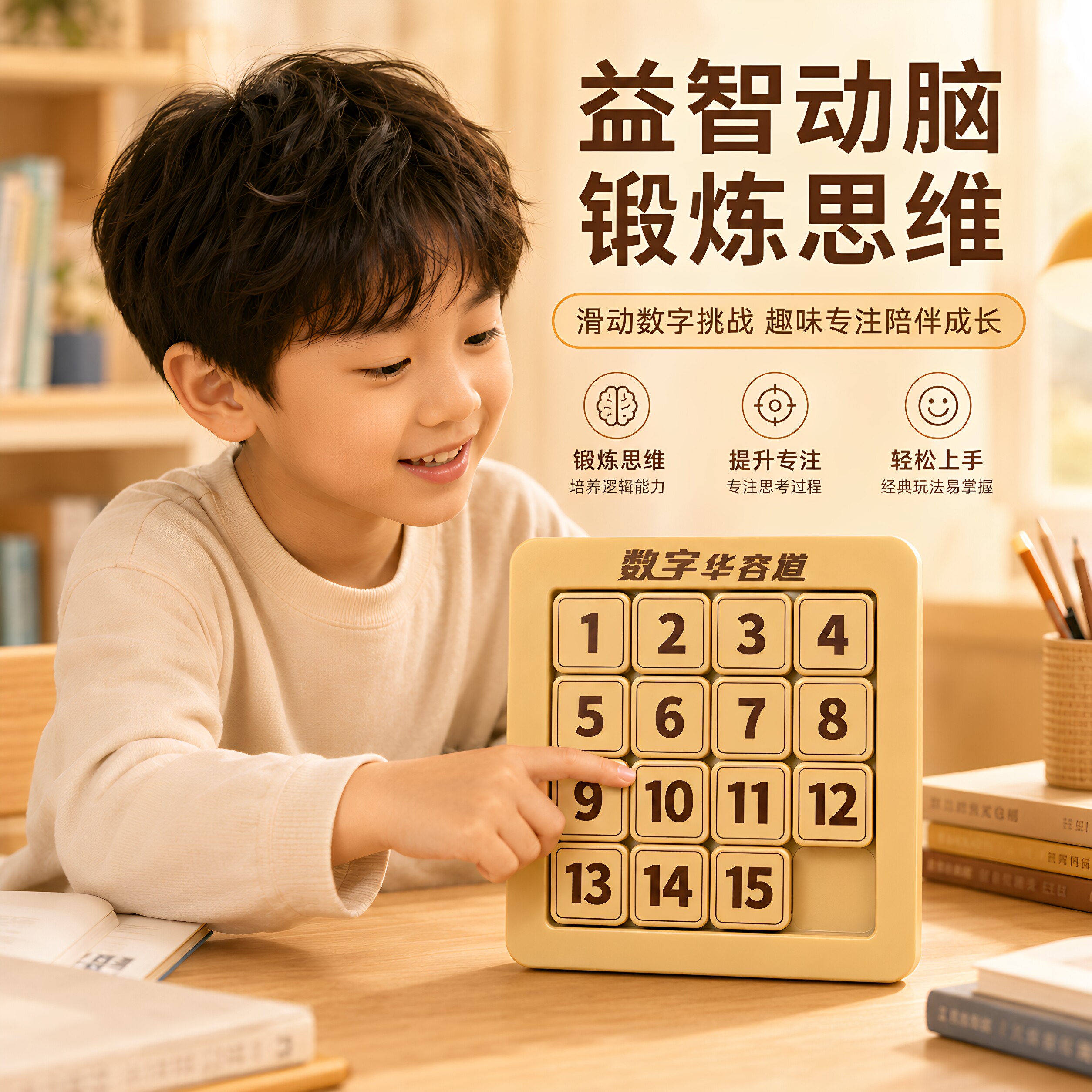 磁力华容道数学比赛益智拼图