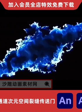 全屏时空通道次元空间裂缝传送门沙雕动画AE高清视频AN特效素材