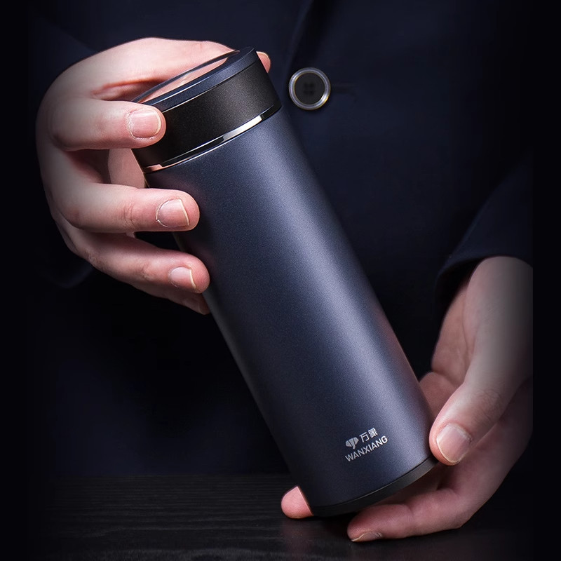 万象保温杯316不锈钢男女士高档商务车载便携带过滤网泡茶水杯子