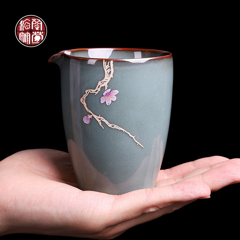 官窑公道杯陶瓷铁胎功夫茶具公杯分茶器茶海单个分茶杯茶道零配件