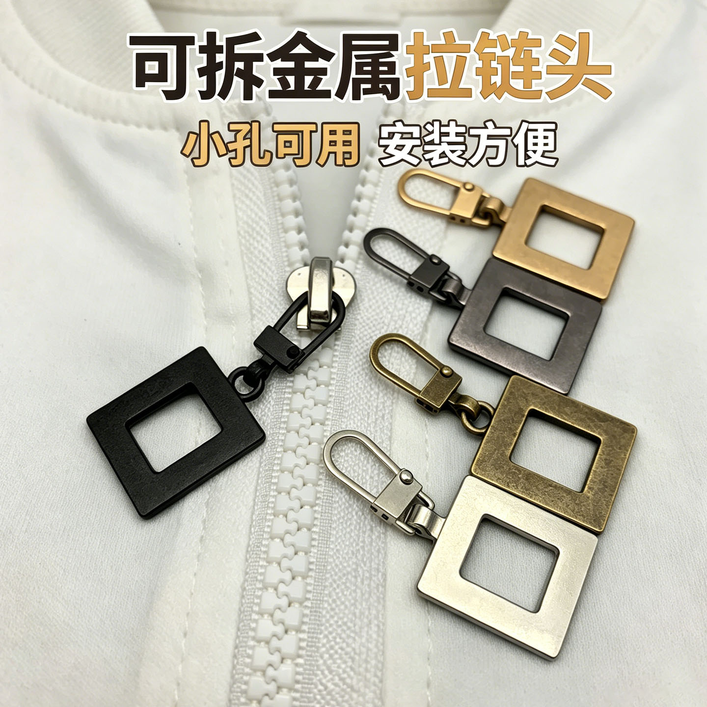 可拆卸拉链片修复小孔羽绒服拉片