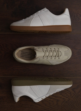 枯骨日系复古ROF德训鞋柔软吸汗男女小白鞋头层牛皮运动休闲鞋