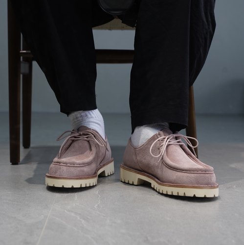 枯骨全皮复古轻量男女通勤袋鼠鞋方头cityboy日系低帮休闲皮鞋