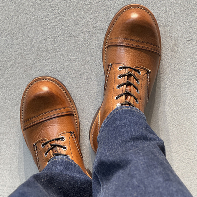 枯骨固特异工装靴疯马皮8111伞兵靴潮流复古真皮马丁靴男短靴子