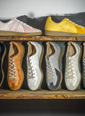 枯骨日系休闲小众复古rof德训鞋1700L柔软吸汗真皮小白鞋情侣鞋