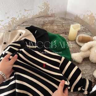 儿童毛衣开衫秋冬款2026单排扣加厚男女童外套毛线时尚圆领长袖潮