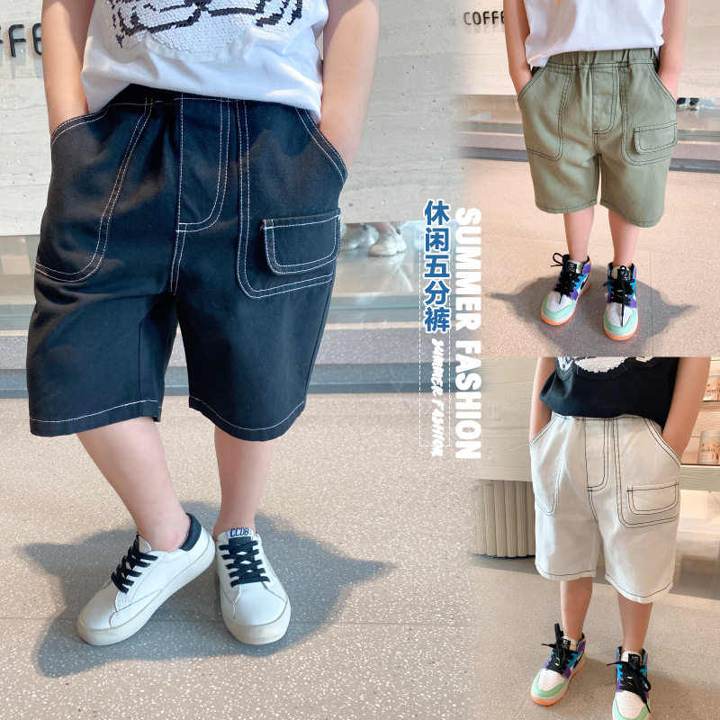 男童裤子短裤纯棉夏款薄款新款儿童运动休闲中小童工装裤男孩中裤