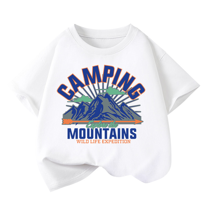 小希望男童纯棉短袖t恤2026夏季宽松版中大童印花儿童休闲衣服潮